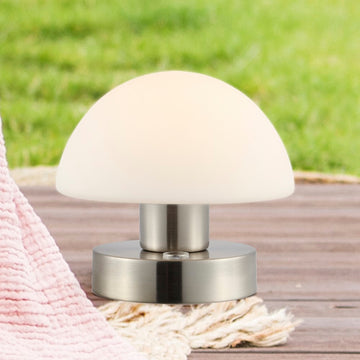 Zoe 5.75" Bohemian Farmhouse Iron Rechargeable Integrated LED Table Lamp - JONATHAN Y